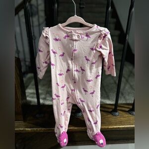 Carter’s Flamingo Zippered Footie Baby Girl 6M